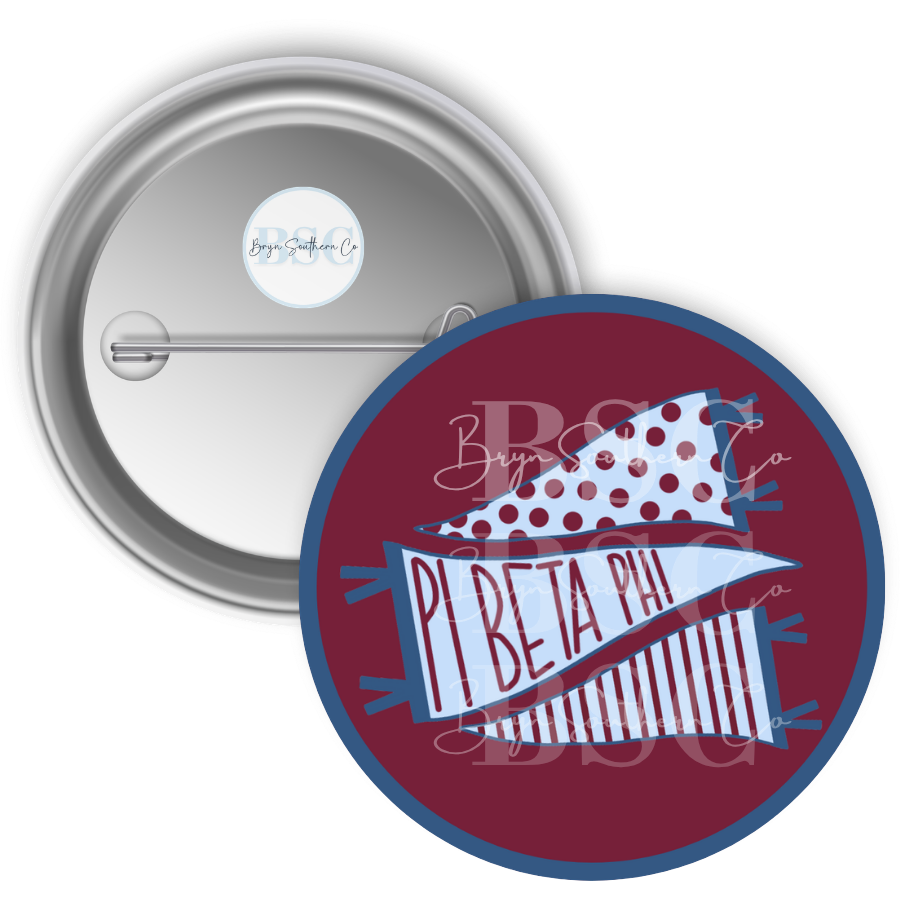 Pi Phi Pennant Button