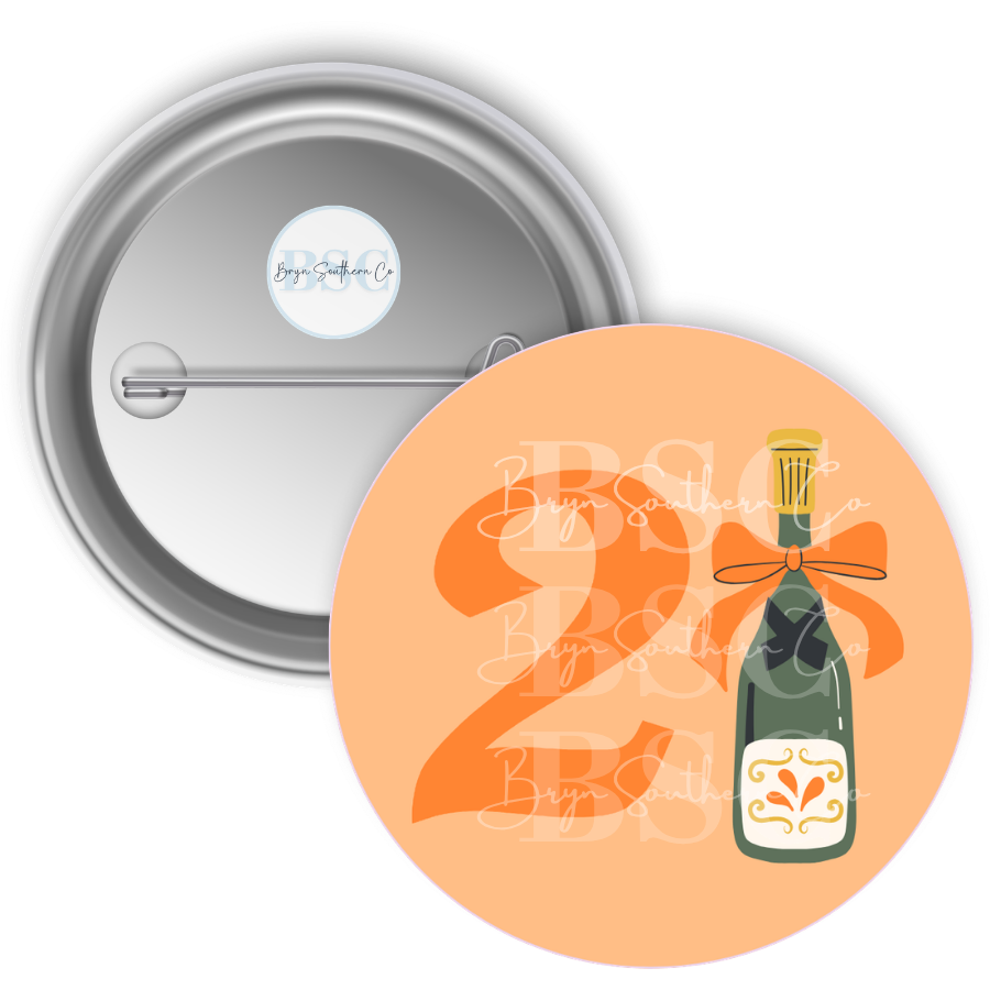 21 Champagne Bottle Button