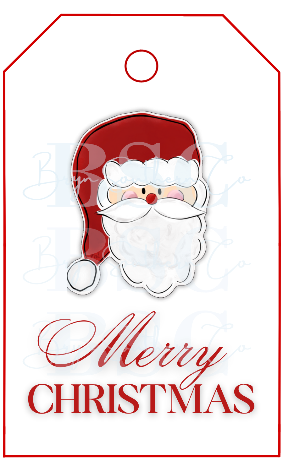 Merry Christmas Santa Gift Tag