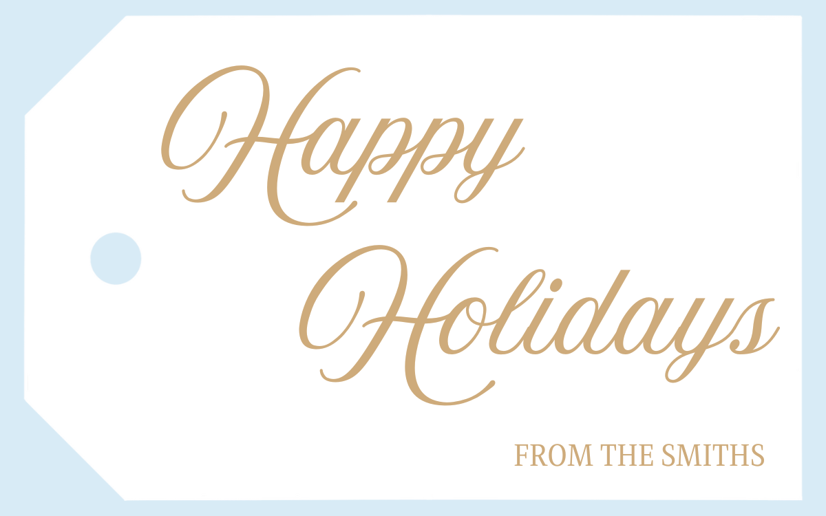 Happy Holidays Gift Tag