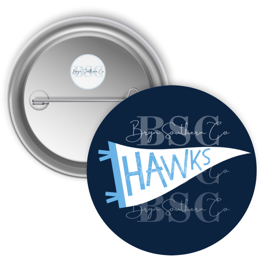 Hawks Pennant Button