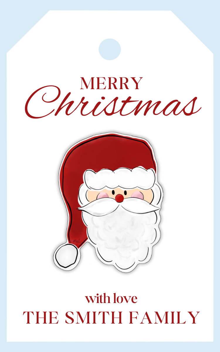 Custom Merry Christmas Santa Gift Tag