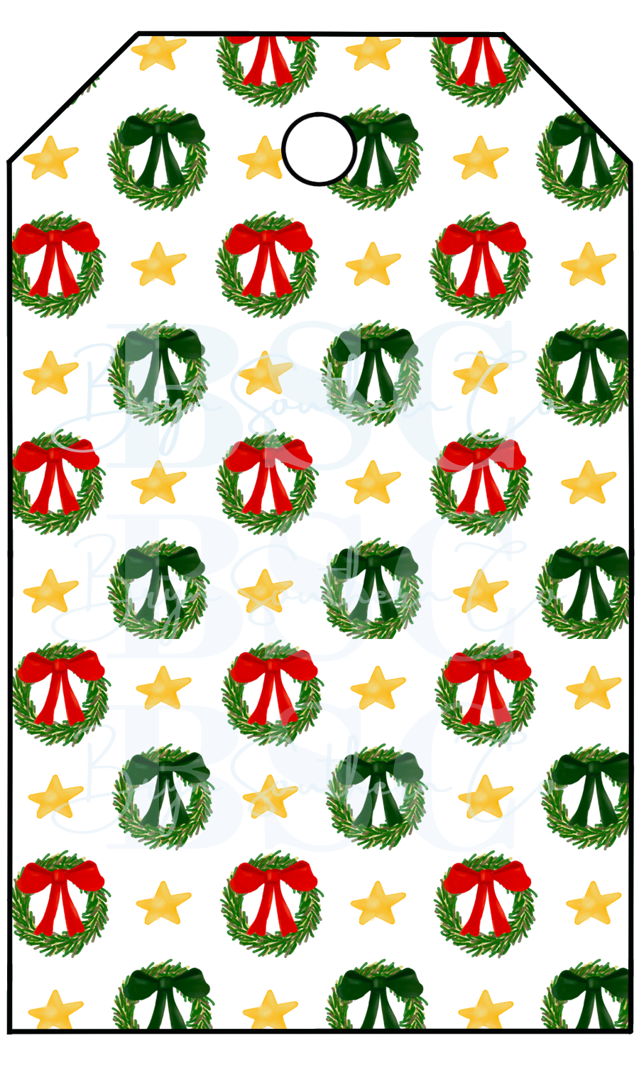 Retro Wreath Gift Tag