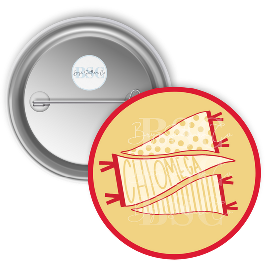 Chi O Pennant Button