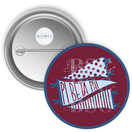 Pi Phi Pennant Button