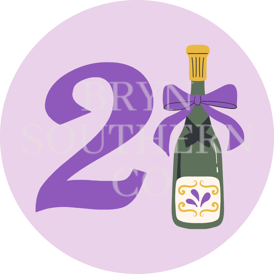21 Champagne Bottle Button