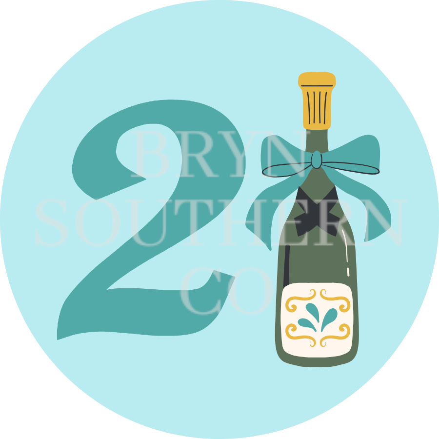 21 Champagne Bottle Button