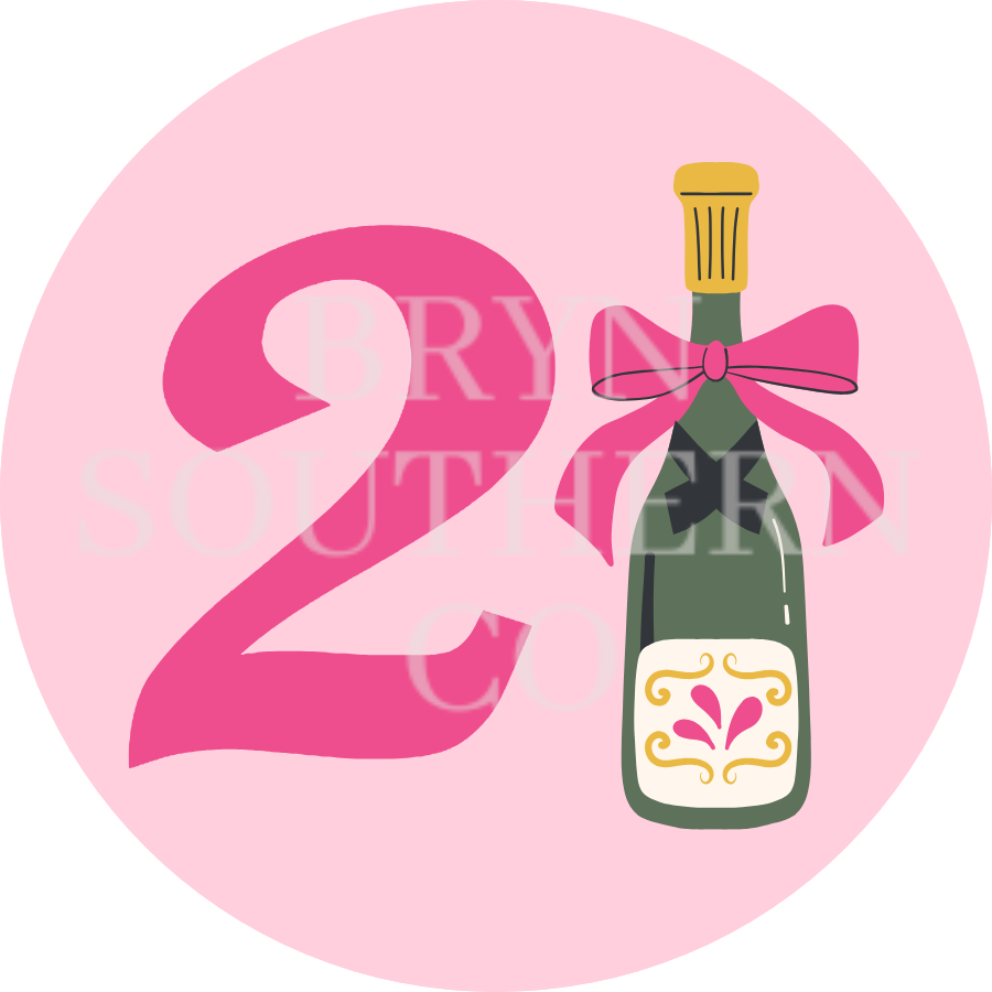 21 Champagne Bottle Button