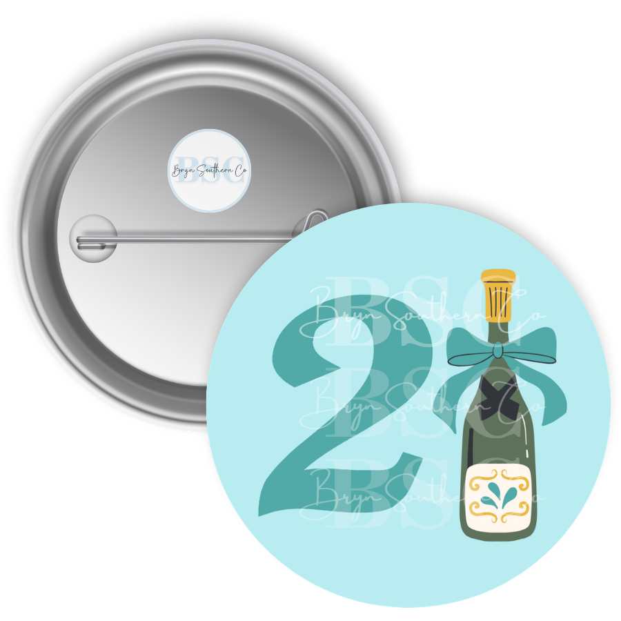 21 Champagne Bottle Button