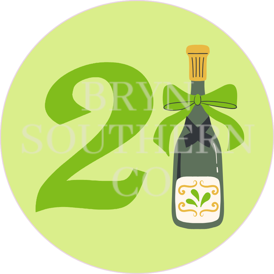 21 Champagne Bottle Button