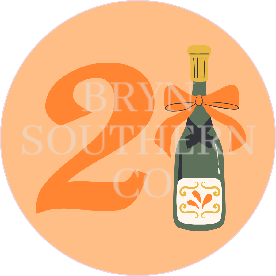 21 Champagne Bottle Button