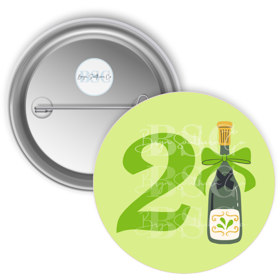 21 Champagne Bottle Button