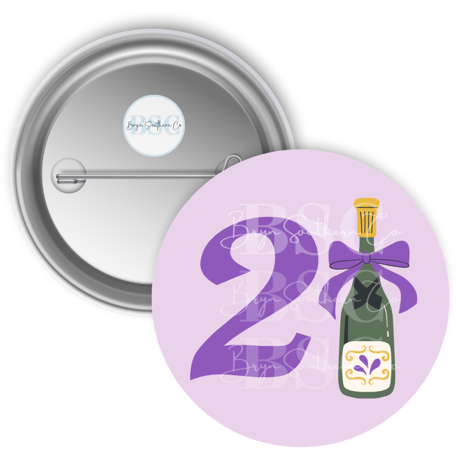 21 Champagne Bottle Button