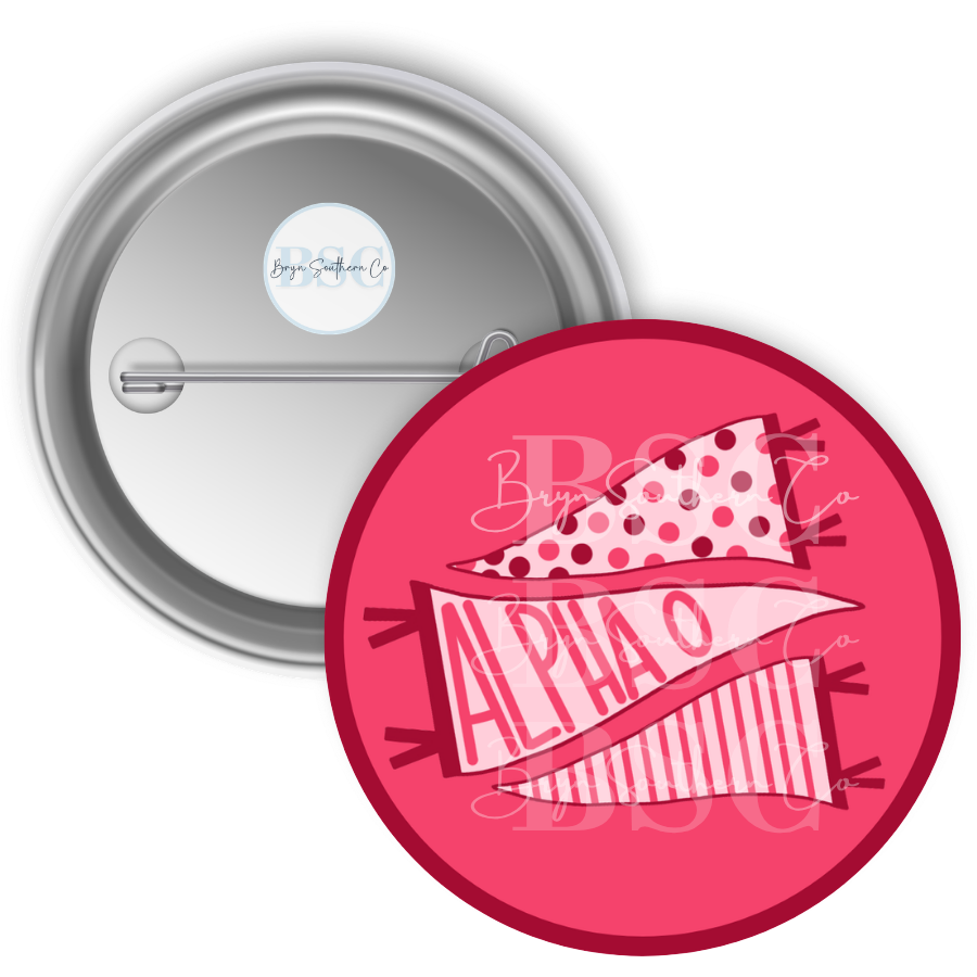AOII Pennant Button