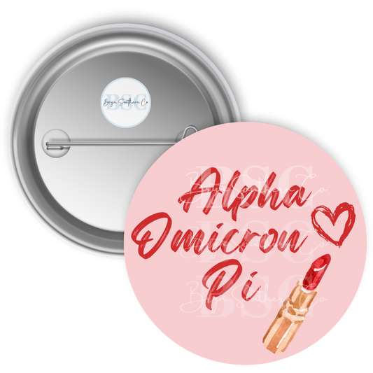 AOII Lipstick Button