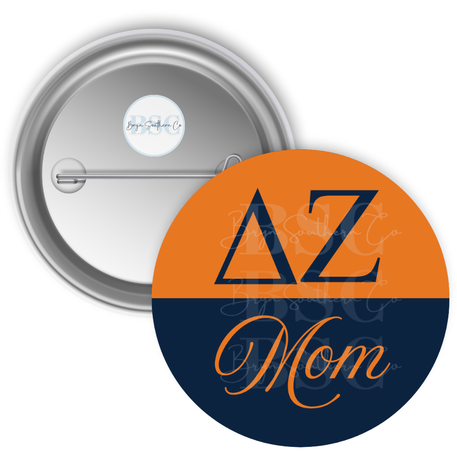Sorority Mom Script Navy and Orange DZ