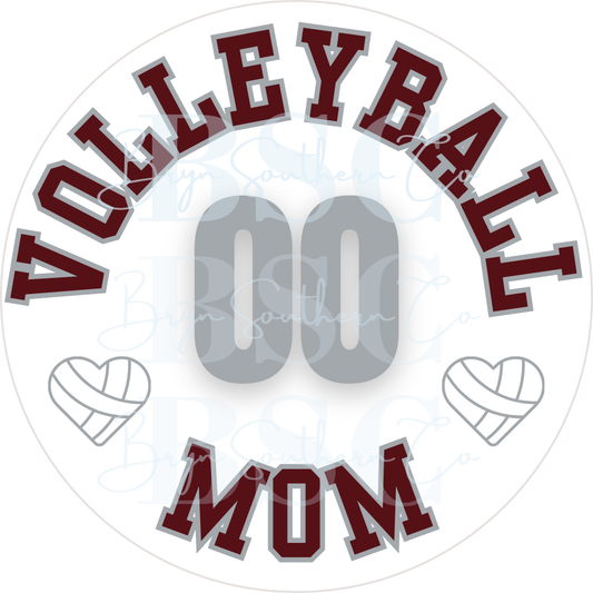Volleyball Mom Heart Button