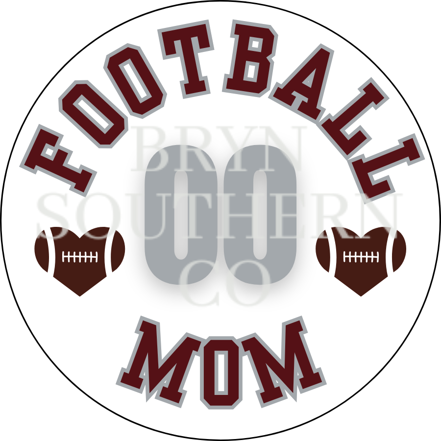 Football Mom Heart Button