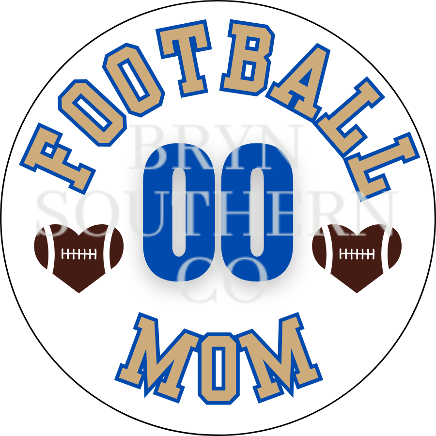 Football Mom Heart Button