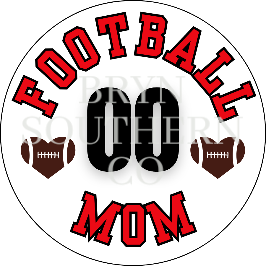 Football Mom Heart Button