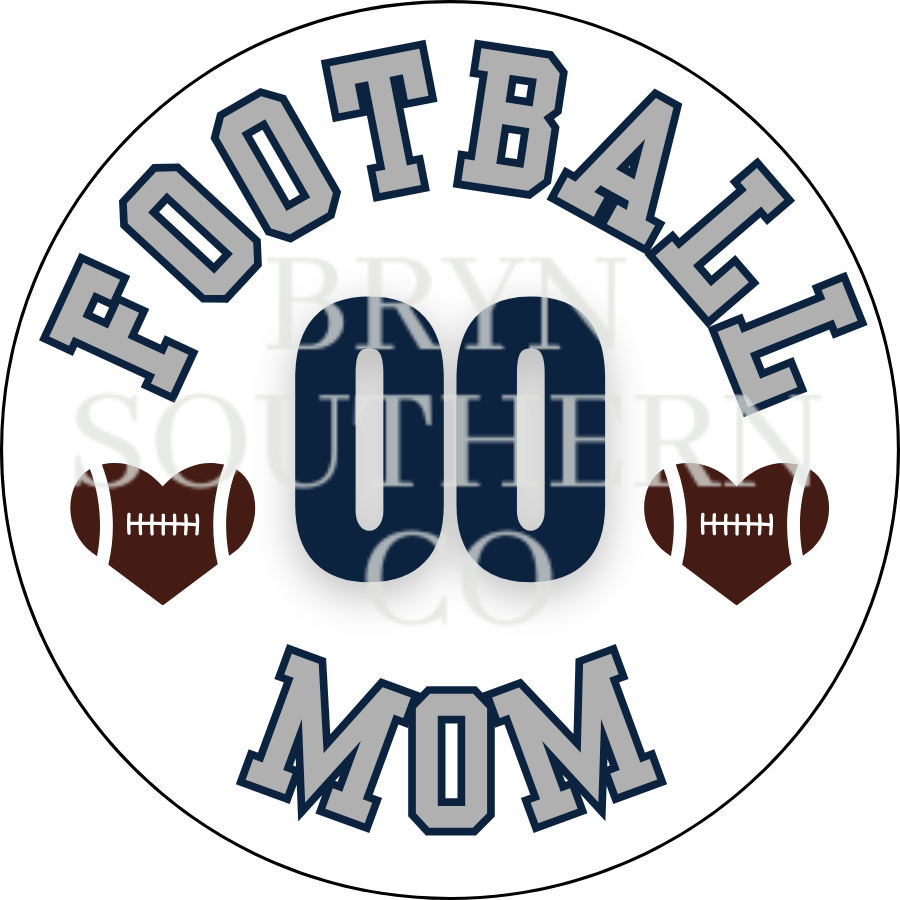 Football Mom Heart Button