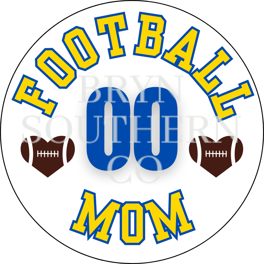 Football Mom Heart Button