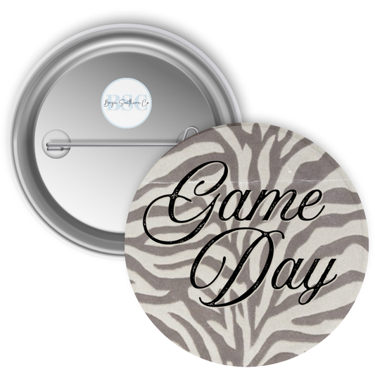 Zebra Game Day Button
