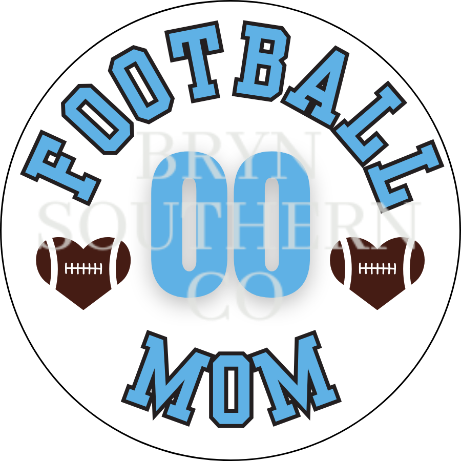 Football Mom Heart Button