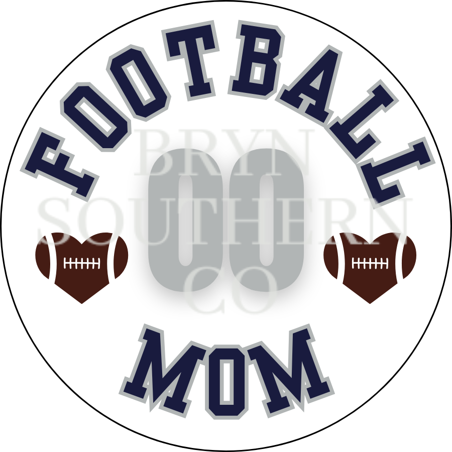 Football Mom Heart Button