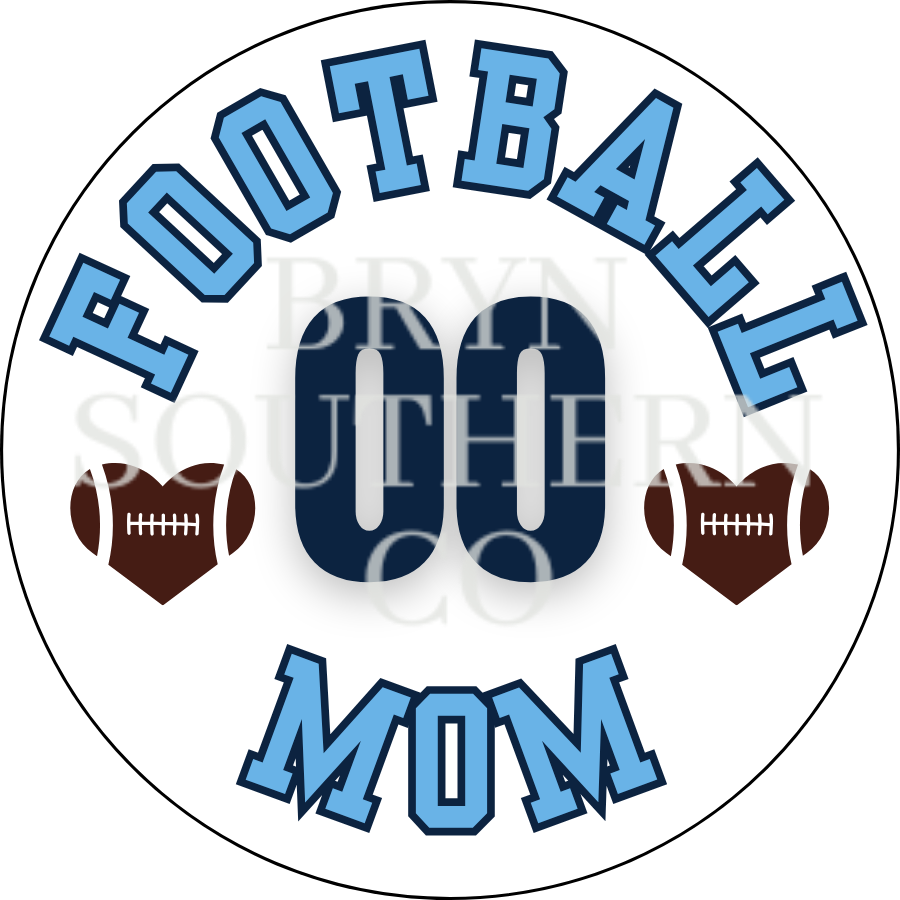 Football Mom Heart Button