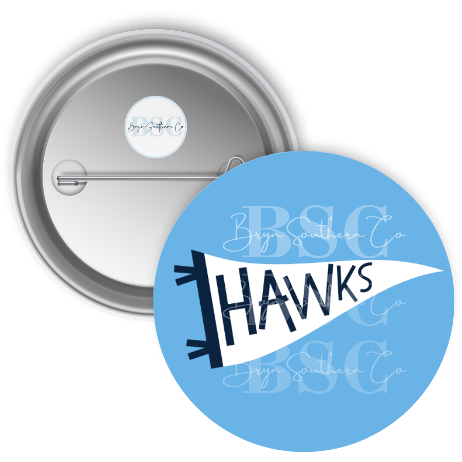 Hawks Pennant Button