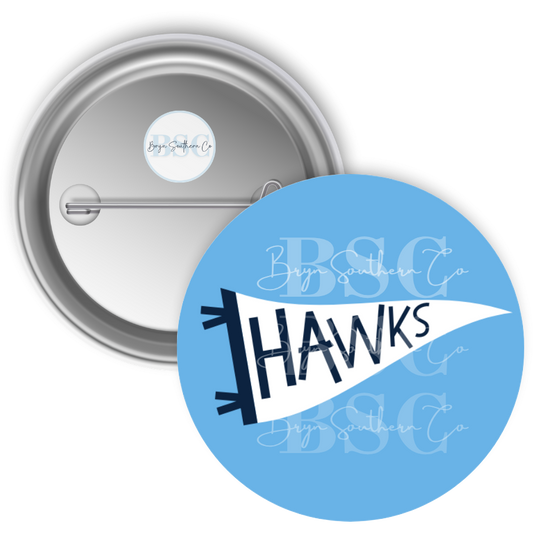 Hawks Pennant Button
