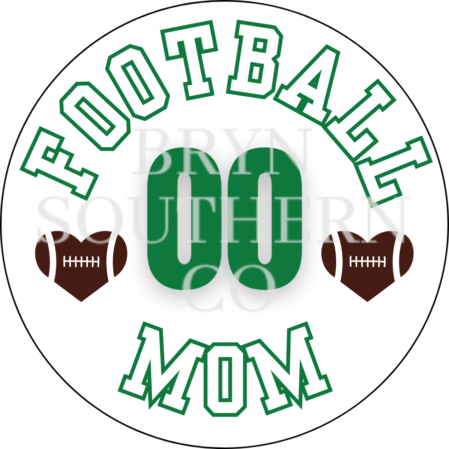 Football Mom Heart Button