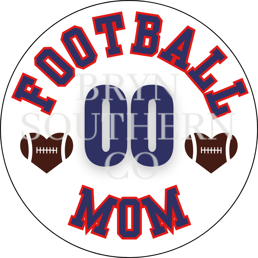 Football Mom Heart Button