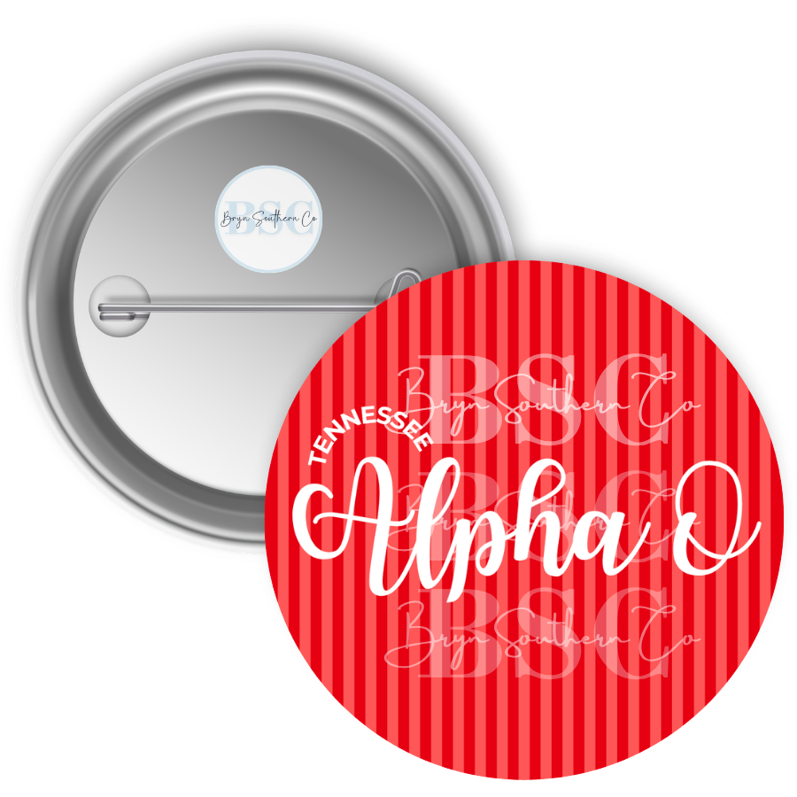 Tennessee AOII Stripes Button