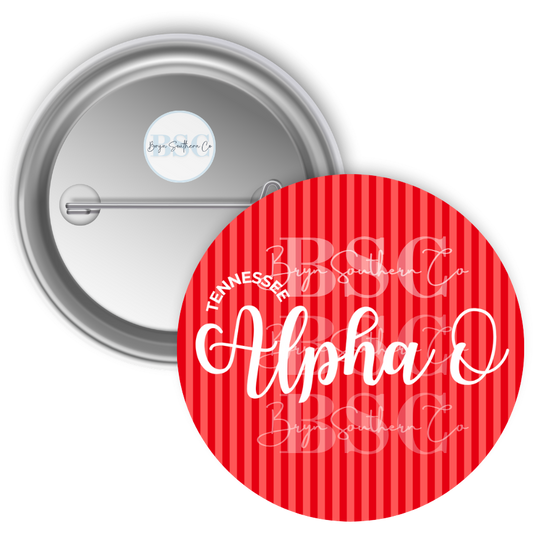 Tennessee AOII Stripes Button