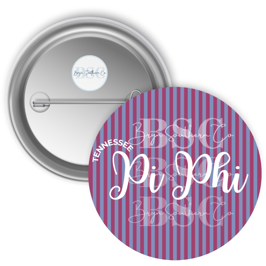 Tennessee Pi Phi Stripes Button