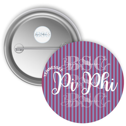 Tennessee Pi Phi Stripes Button