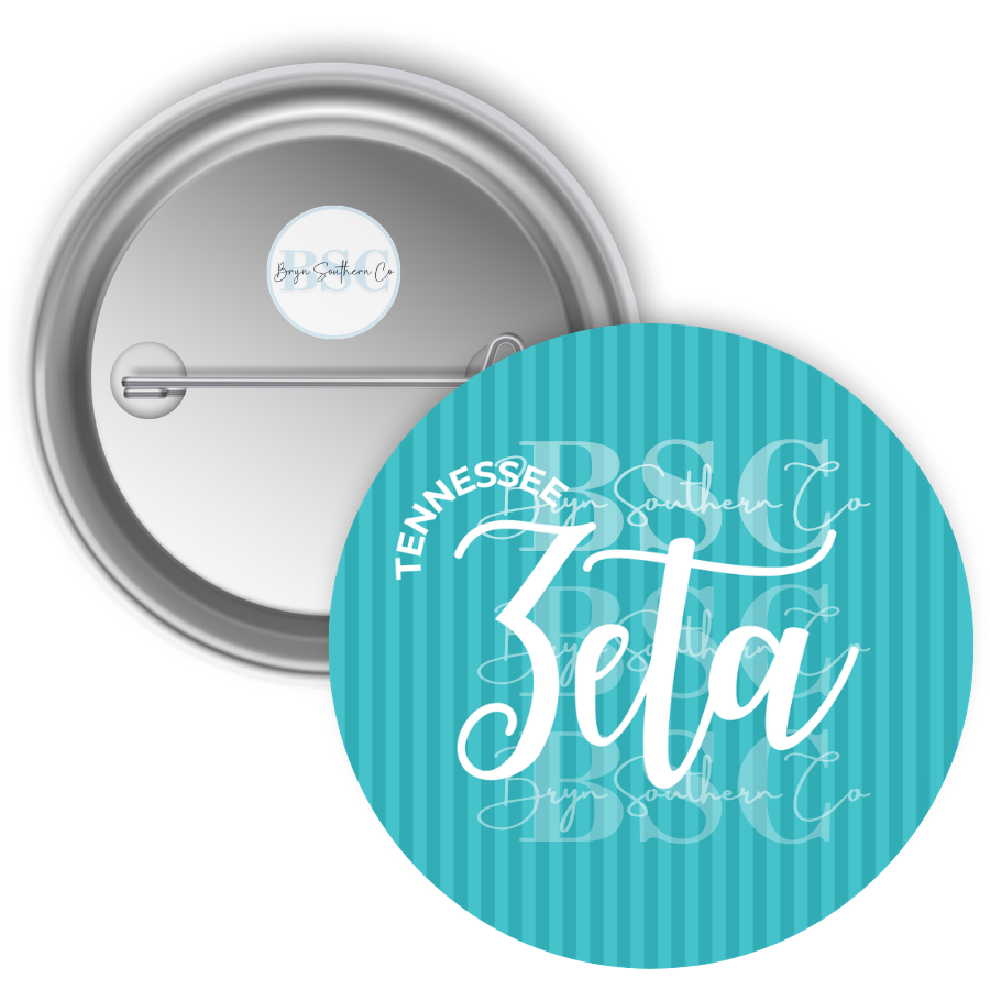 Tennessee ZTA Stripes Button